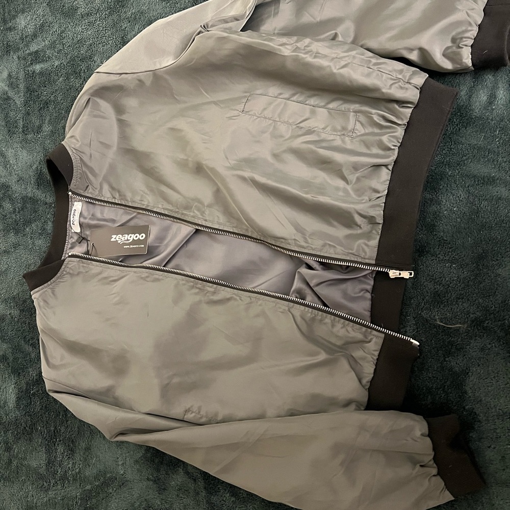 Bomber Jacket with Black Trim